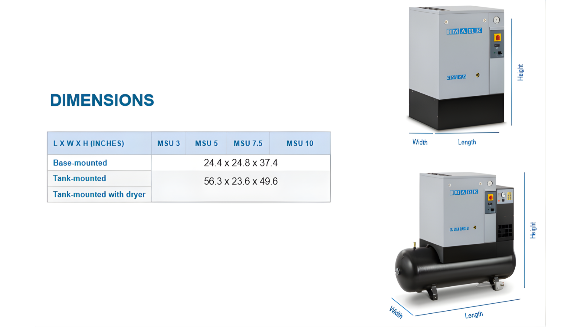  Compresor de tornillo MARK MSU 
